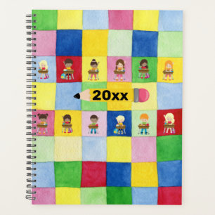 Elementary School Classroom Children Squares Planner