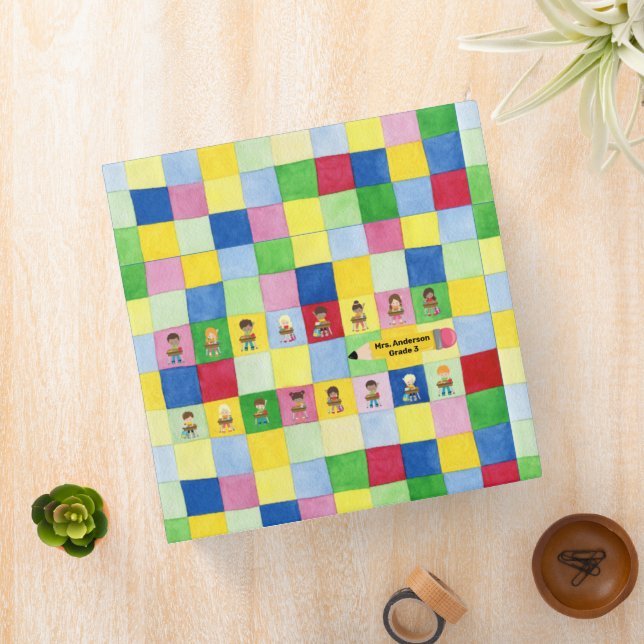 Elementary School Classroom Children Teacher Gift 3 Ring Binder (In Situ)