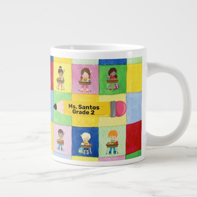 Elementary School Classroom Children Teacher Jumbo Giant Coffee Mug (Right)