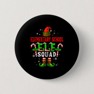 Elementary School Elf Squad Xmas Elf Hat Scute Ss Button
