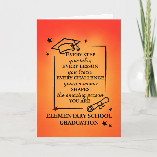 quotes for grad cards Elementary School Graduate Inspirational Quote Card Graduation Definition Funny Grad Card