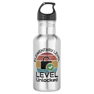 Elementary School Level Unlocked - Geeky School Stainless Steel Water Bottle