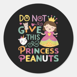 Elementary School Princess And The Peanut Allergy Classic Round Sticker