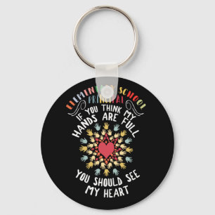 Elementary School Principal Appreciation Heart Keychain