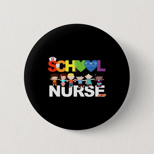 Elementary School Registered Nurse Back To School  Button (Front)
