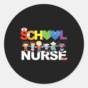 Elementary School Registered Nurse Back To School Classic Round Sticker