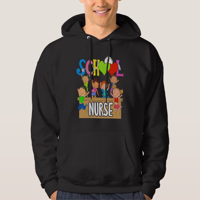 Elementary School Registered Nurse Back To School  Hoodie (Front)