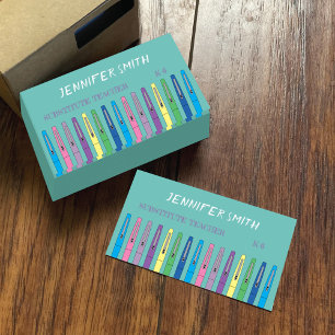 Elementary School Substitute Teacher Business Card