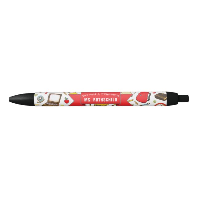Elementary School Teacher Black Ink Pen (Front)