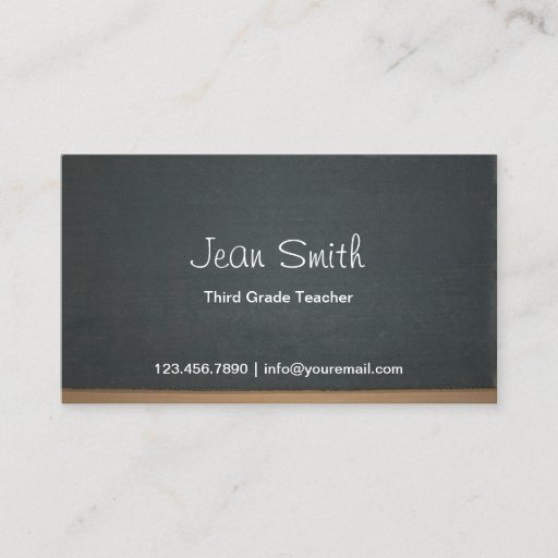 Customizable Blackboard Elementary School Teacher Business Card