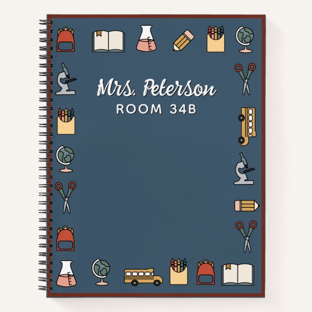 Elementary School Teacher Personalized Notebook    (Front)