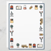 Elementary School Theme Teacher Bus Book Globe (Front/Back)