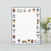 Elementary School Theme Teacher Bus Book Globe (Standing Front)