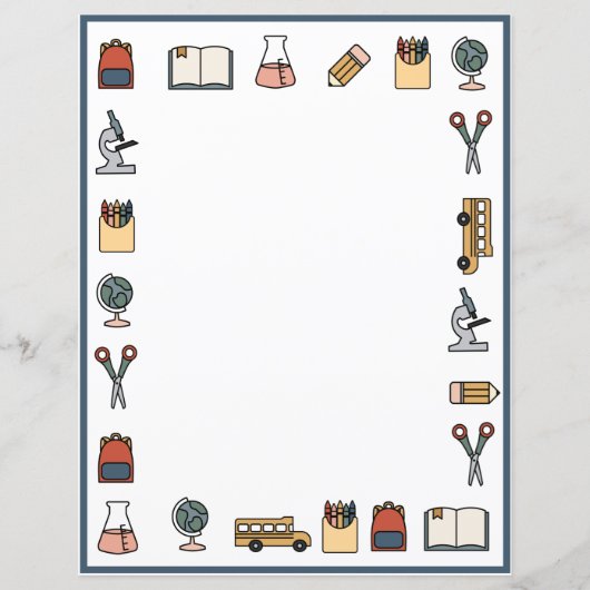 Elementary School Theme Teacher Bus Book Globe (Front)