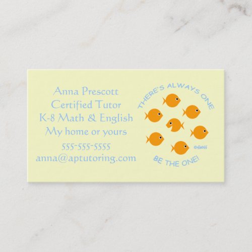 Elementary School Tutor with Inspirational Motto Business Card