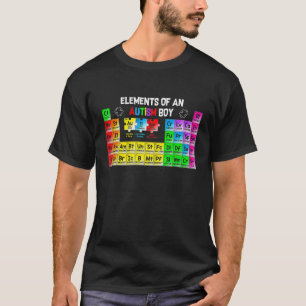 Elements Of An Autism Boy Autism Awareness Puzzle T-Shirt