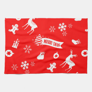 Elements of Christmas Red Kitchen Towel