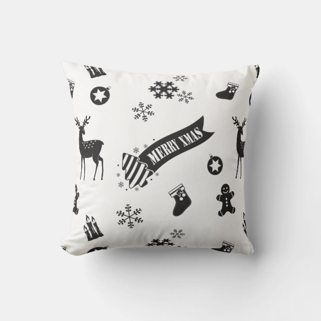 Elements of Christmas Throw Pillow (Front)