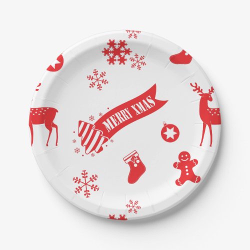 Elements of Christmas White Paper Plates