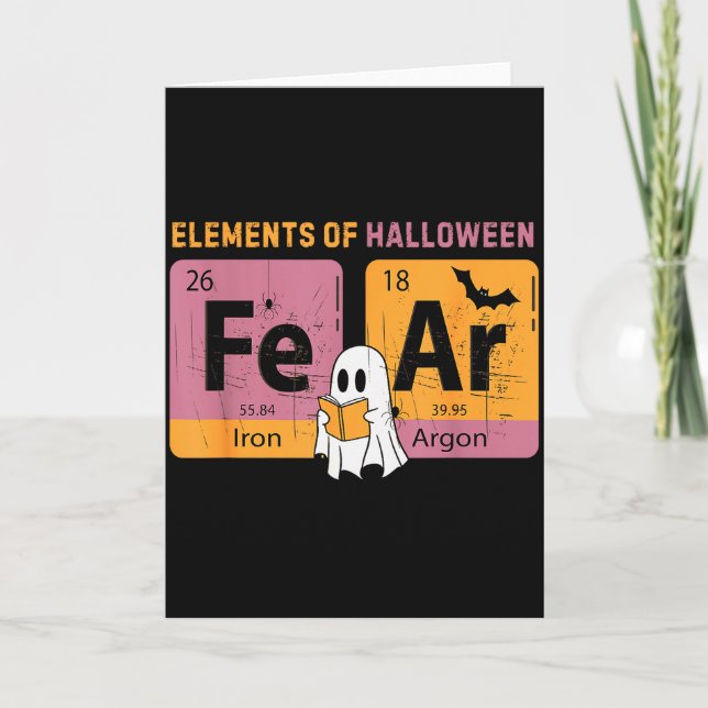 Elements Of Halloween Fear Periodically Halloween  Card (Front)