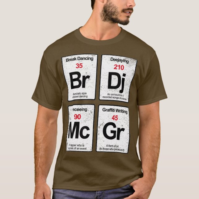 Elements of Hip Hop Rap music distressed T shirt (Front)