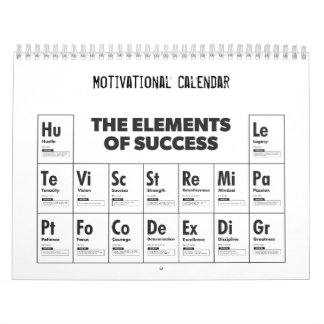 Elements Of Success - Gym Hustle Motivational Cale Calendar