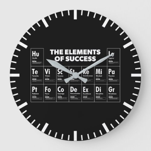 Elements Of Success Periodic Table Gym Hustle Large Clock