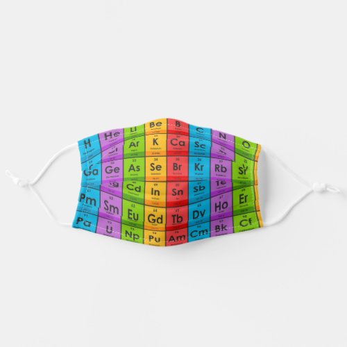 Elements of the Periodic Table Adult Cloth Face Mask