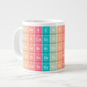 Elements of the Periodic Table Colorful Pattern Giant Coffee Mug
