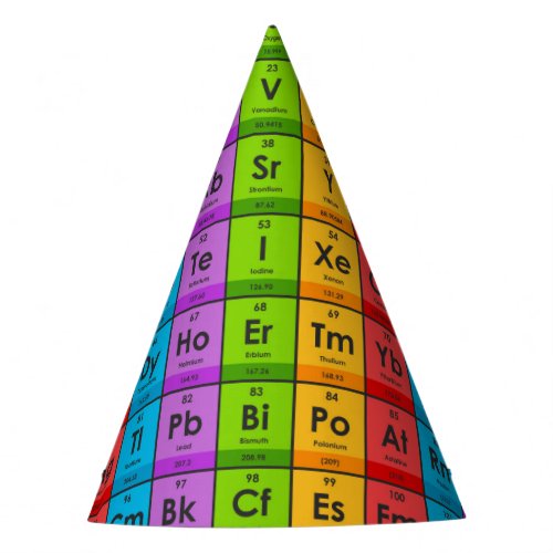 Elements of the Periodic Table Party Hat