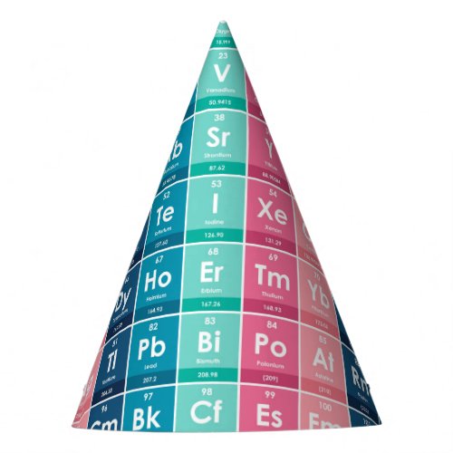 Elements of the Periodic Table Pattern Party Hat