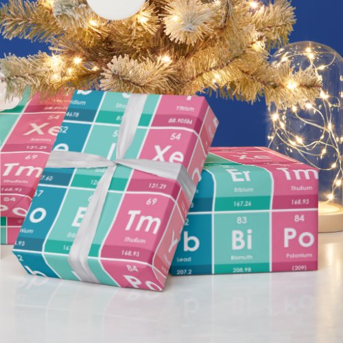 Elements of the Periodic Table Pattern Wrapping Paper