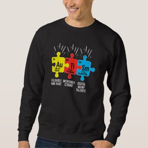 Elements Periodic Table Autism Awareness Asd Men W Sweatshirt