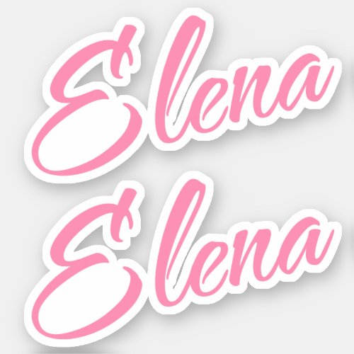 Elena Decorative Name in Pink x2 Sticker