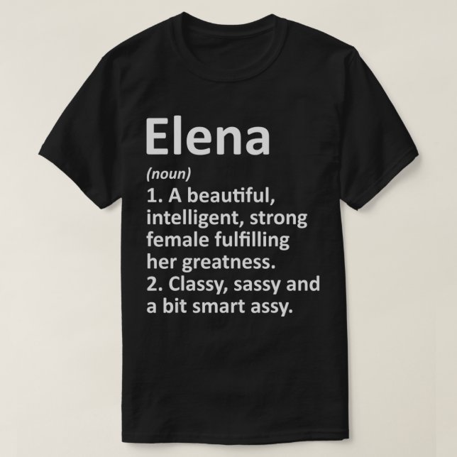 ELENA Definition Personalized Name Funny Christmas T-Shirt (Design Front)