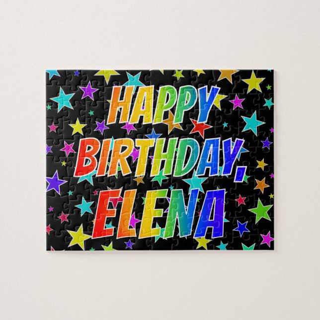 "ELENA" First Name, Fun "HAPPY BIRTHDAY" Jigsaw Puzzle (Horizontal)