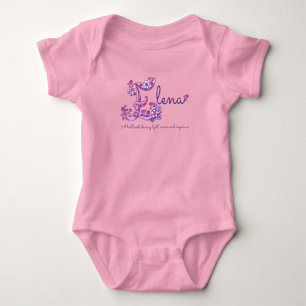 Elena girls name and meaning pink art baby grow bodysuit