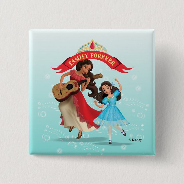 Elena & Isabel | Sister Time Pinback Button (Front)
