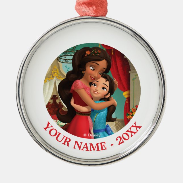 Elena | Little Sister. Big Sister.  Metal Ornament (Front)