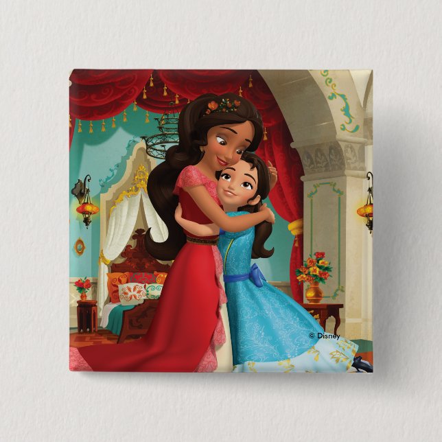 Elena | Little Sister. Big Sister. Pinback Button (Front)