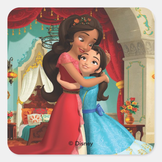 Elena | Little Sister. Big Sister. Square Sticker (Front)