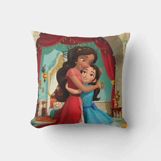 Elena | Little Sister. Big Sister. Throw Pillow (Front)
