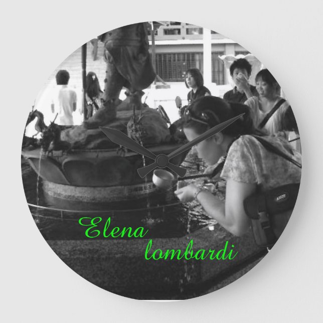 Elena lombardi Firenze き み の じ ん 展 Large Clock (Front)