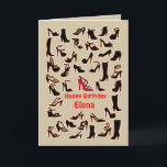 Elena Shoes Happy Birthday Card<br><div class="desc">Here's a birthday card for a one-of-a-kind sister.  You can customize this card for any relationship as well as change the name on the front and inside of this card.</div>