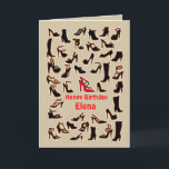 Elena Shoes Happy Birthday Card<br><div class="desc">Here's a birthday card for a one-of-a-kind sister.  You can customize this card for any relationship as well as change the name on the front and inside of this card.</div>