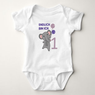 Elephant 1st Birthday For Babies Cute Animals Baby Bodysuit