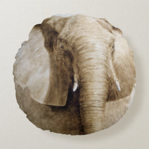 Elephant 2004 round pillow