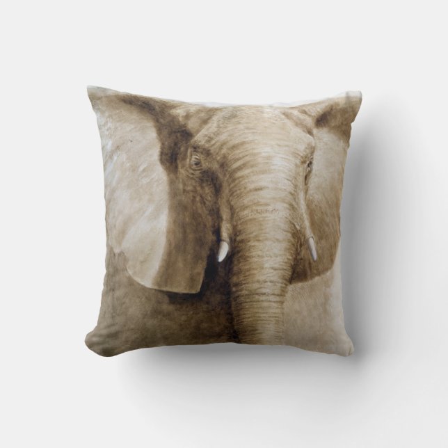 Elephant 2004 throw pillow (Front)
