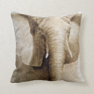 Elephant 2004 throw pillow