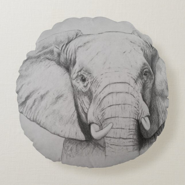 Elephant 2011 round pillow (Front)
